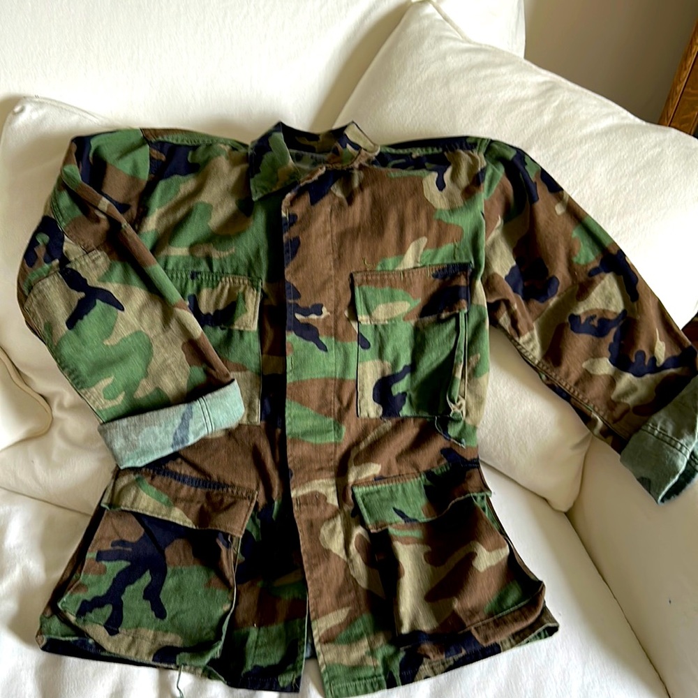 Camouflage Combat sequin lip jacket